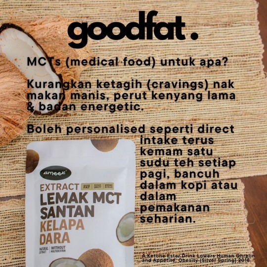 Serbuk  MCT Kelapa Dara Ameer 100% HALAL MUSLIM