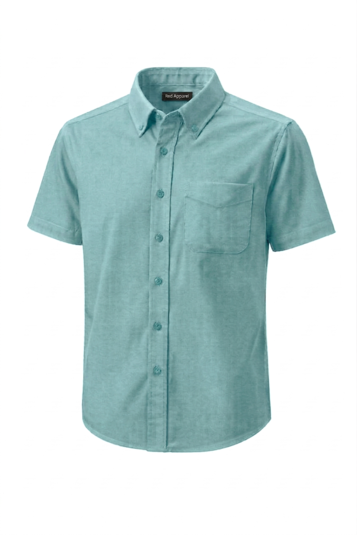 KEMEJA LENGAN PENDEK KAIN COTTON MINT PLAIN