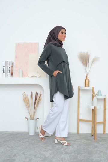 PLAIN BLOUSE GREY
