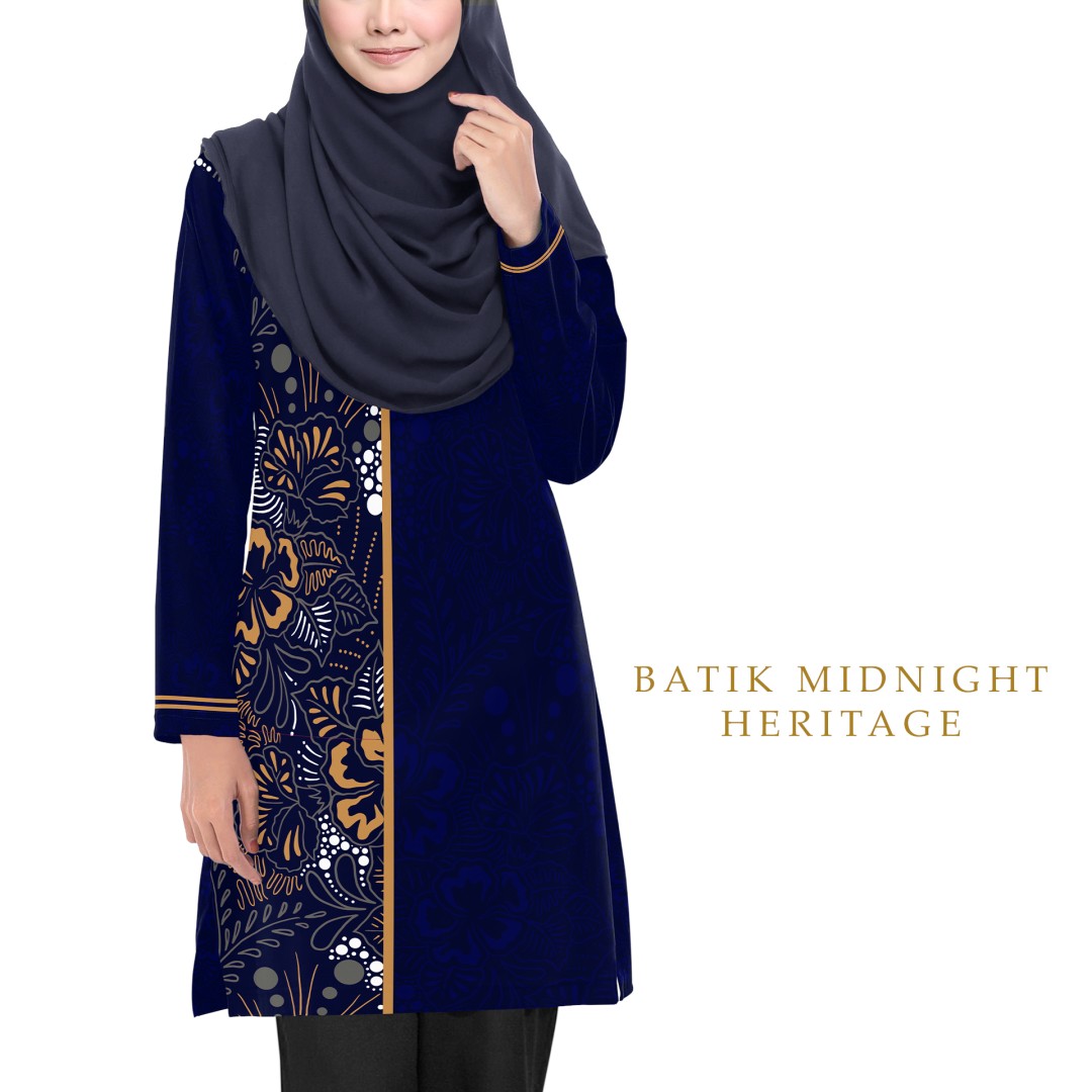 TSHIRT MUSLIMAH EDISI BATIK MIDNIGHT HERITAGE