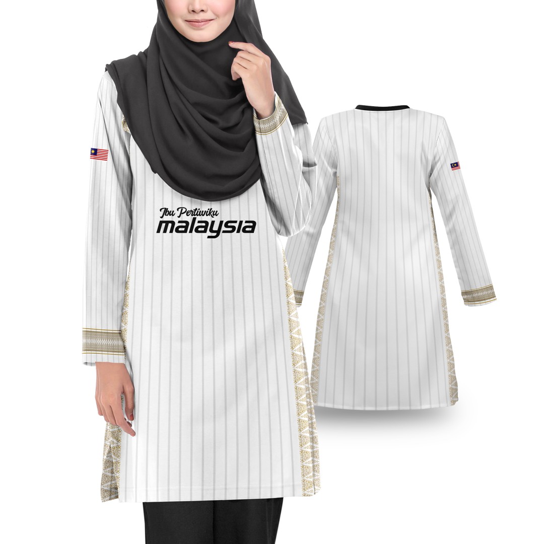 TSHIRT MUSLIMAH EDISI SONGKET PUTIH