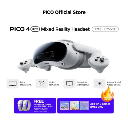 [Adventure Pack] PICO 4 Ultra VR Headset 12GB + 256GB + 1 Year Warranty - 2 Games
