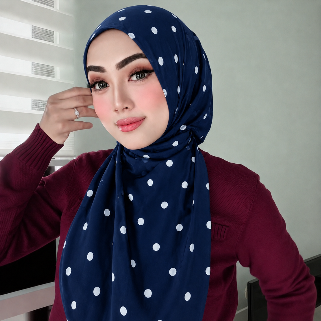 Polkadot Hoodie - Navy Blue