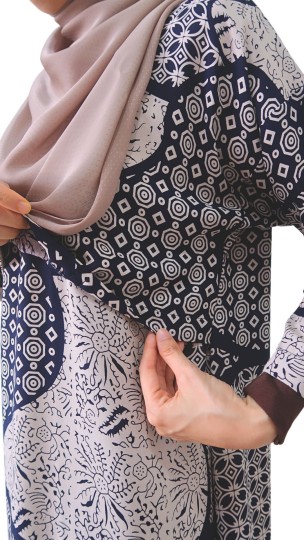 LONG SLEEVE KAFTAN BLUE BLACK