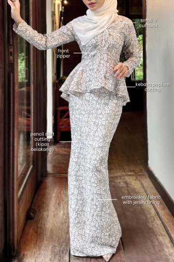NONA PEPLUM KEBAYA IN ROSIE RUBY AUTUMN