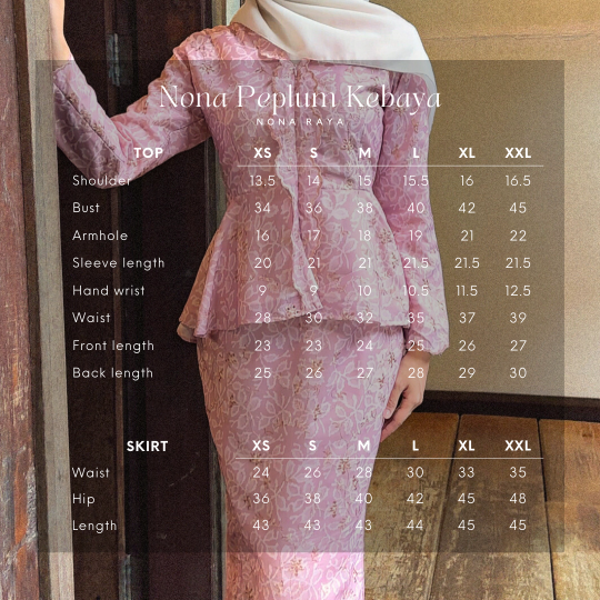 NONA PEPLUM KEBAYA IN ROSIE RUBY AUTUMN