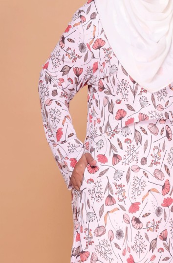 PRINTED TERATAI PEACH BLOUSE