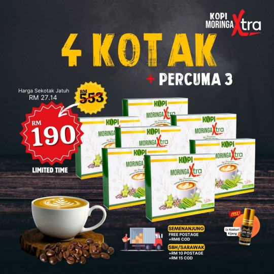 Kopi Moringa Xra - 4 Kotak Percuma 3