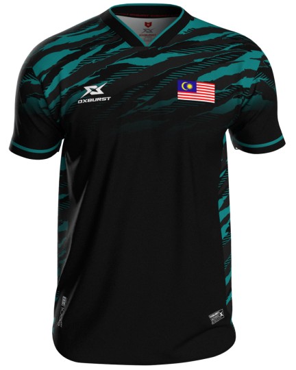 Flat V-Neck Turquoise Tiger Stripes