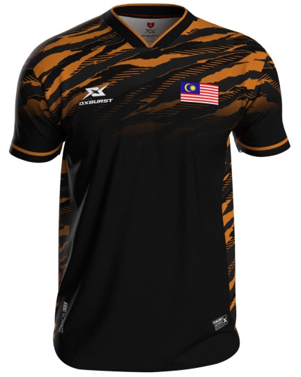 Flat V-Neck Orange Tiger Stripes