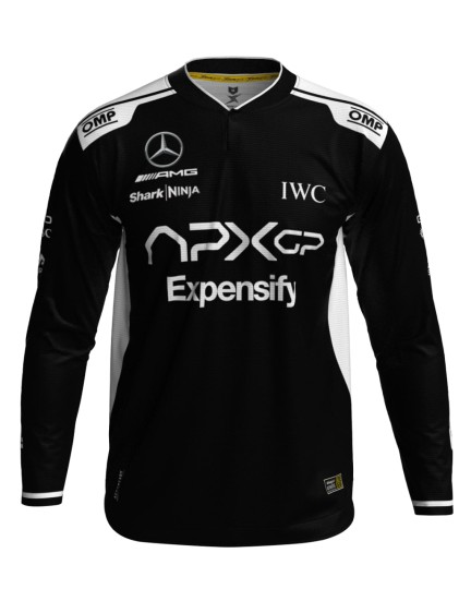 Long Sleeve Henley Gridlock Black