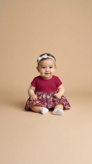 PRE-ORDER BABY DRESS ANUM BURGUNDY