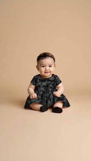 PRE-ORDER BABY DRESS BAKAWALI BLACK