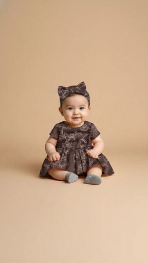 PRE-ORDER BABY DRESS BAKAWALI RICH BROWN