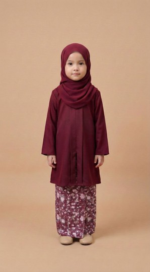 PRE-ORDER KIDS KURUNG ANUM BURGUNDY