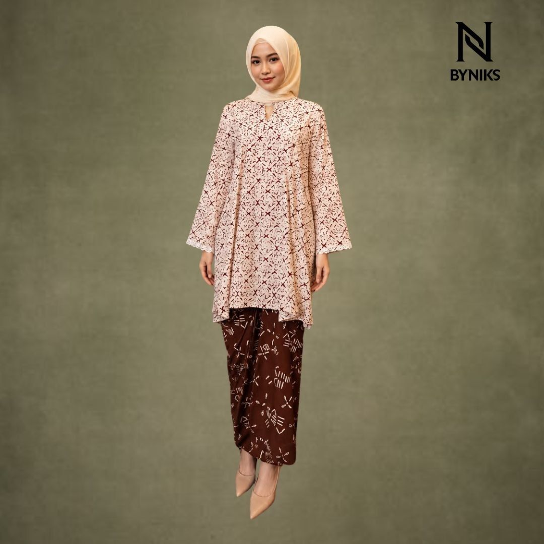 [MERDEKA SALE] - BAJU KURUNG BATIK KASTURI [K04 DARK BROWN]
