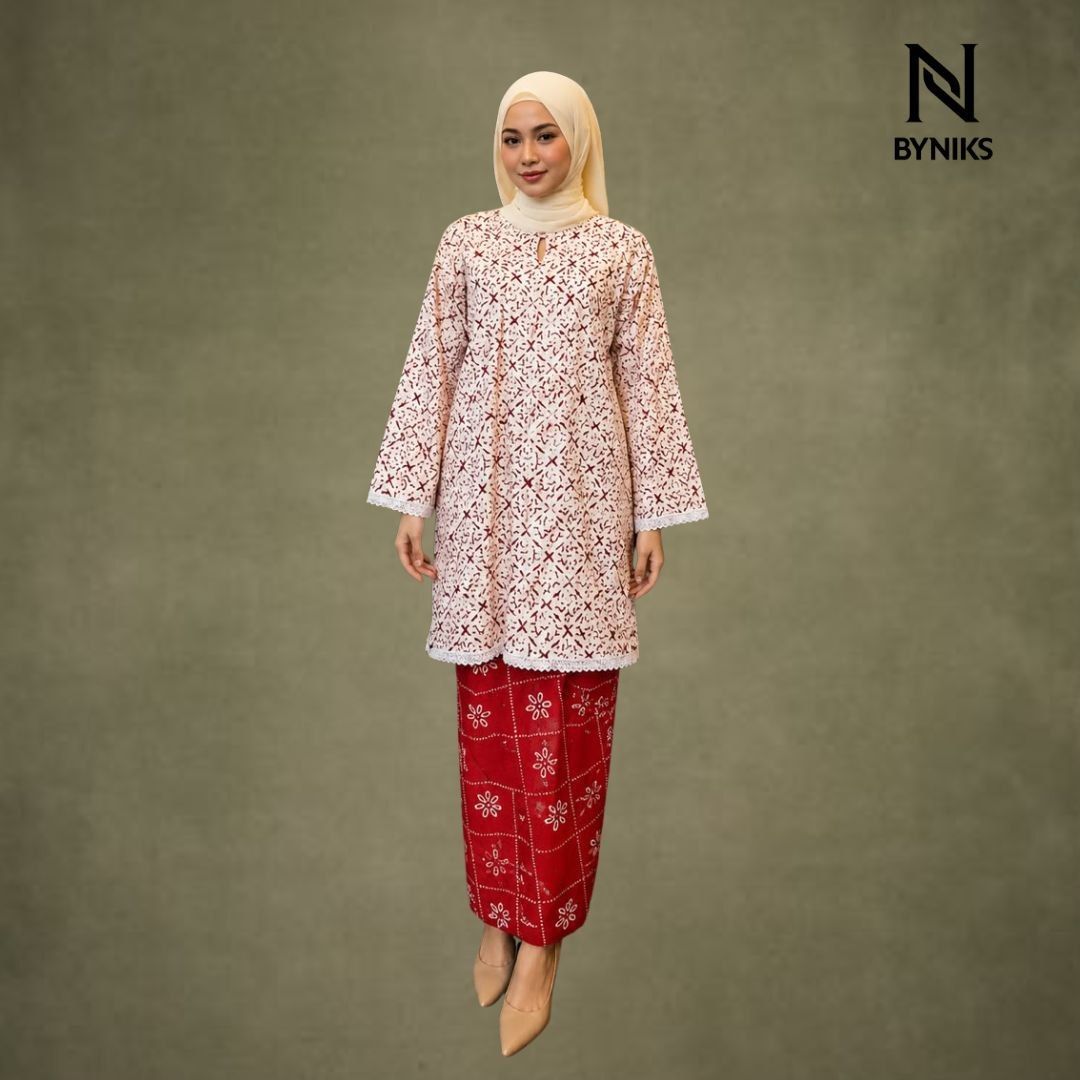 NEW ITEM - BAJU KURUNG BATIK KASTURI [K03 RED CHERRY]