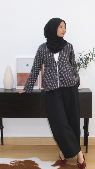 Vintage Polka Cardigan Blouse