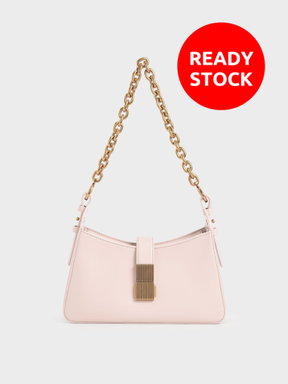 READY STOCK : Trapezoid Shoulder Bag With Chain