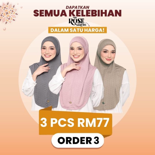 (BUNDLE) Rose Sarung 3 Helai