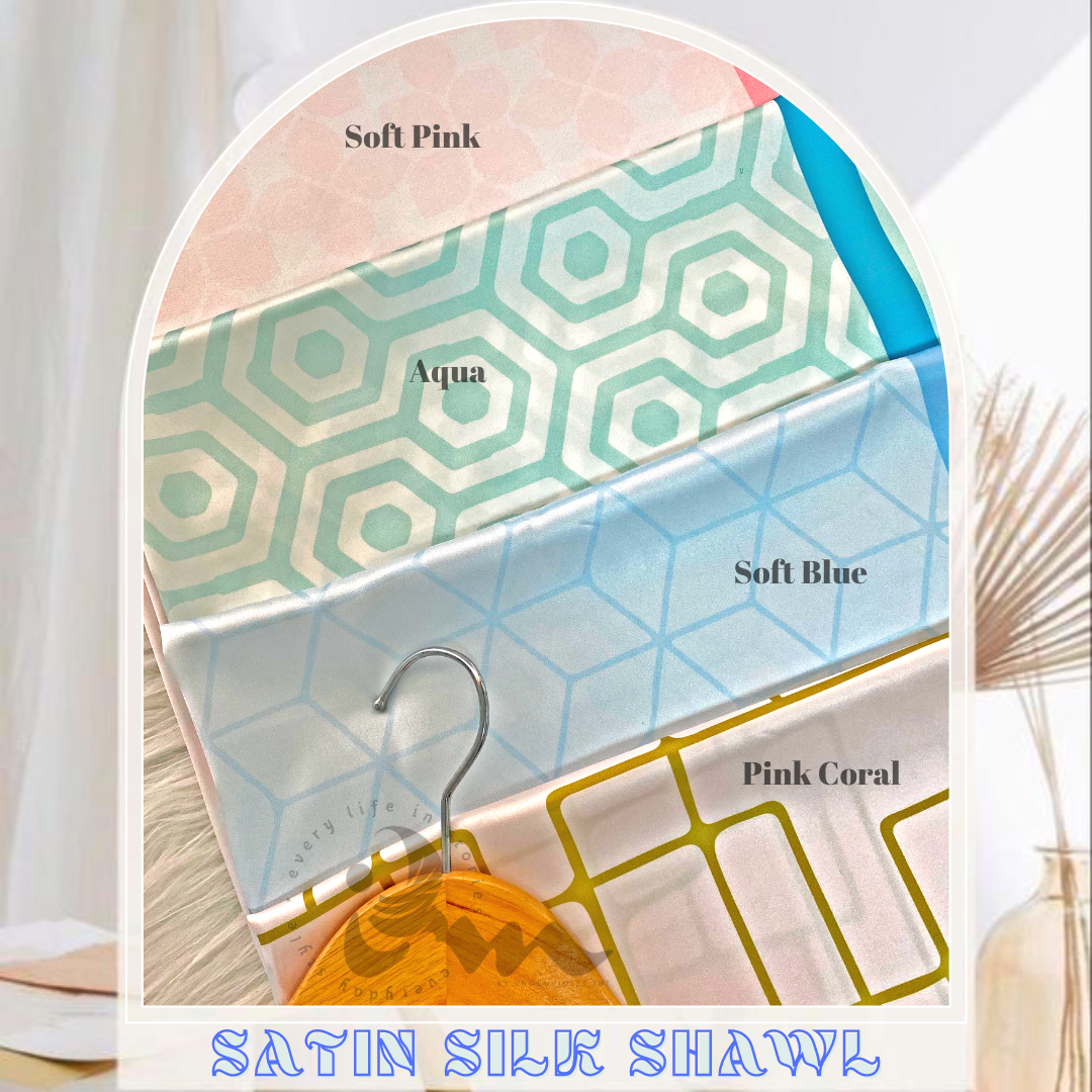 printed satin silk shawl