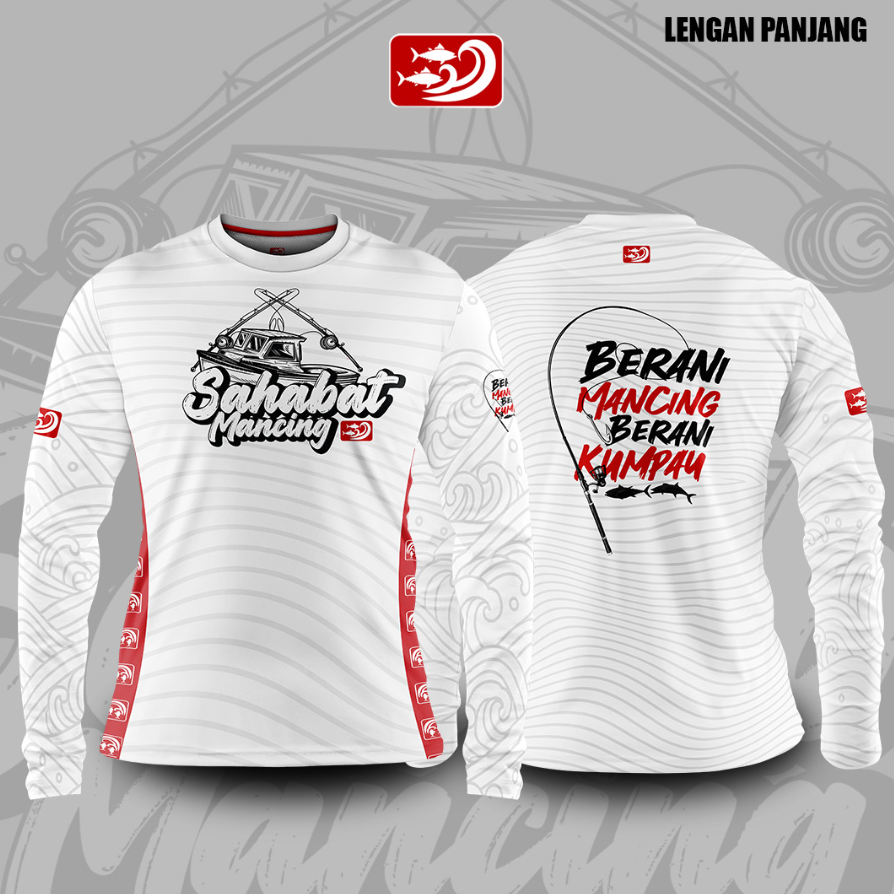 LENGAN PANJANG JERSEY MANCING SAHABAT MANCING(BERANI MANCING.BERANI KUMPAU)