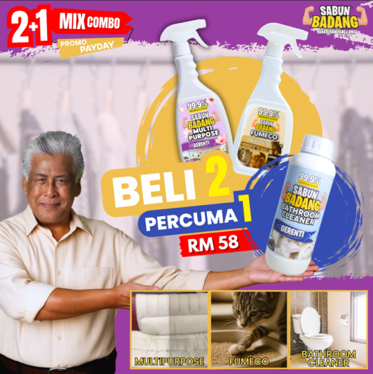 8.8 DATANG LAGI: COMBO FUMECO + MULTIPURPOSE PERCUMA BATHROOM CLEANER