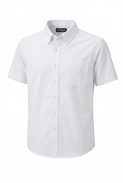 KEMEJA LENGAN PENDEK KAIN COTTON WHITE PLAIN