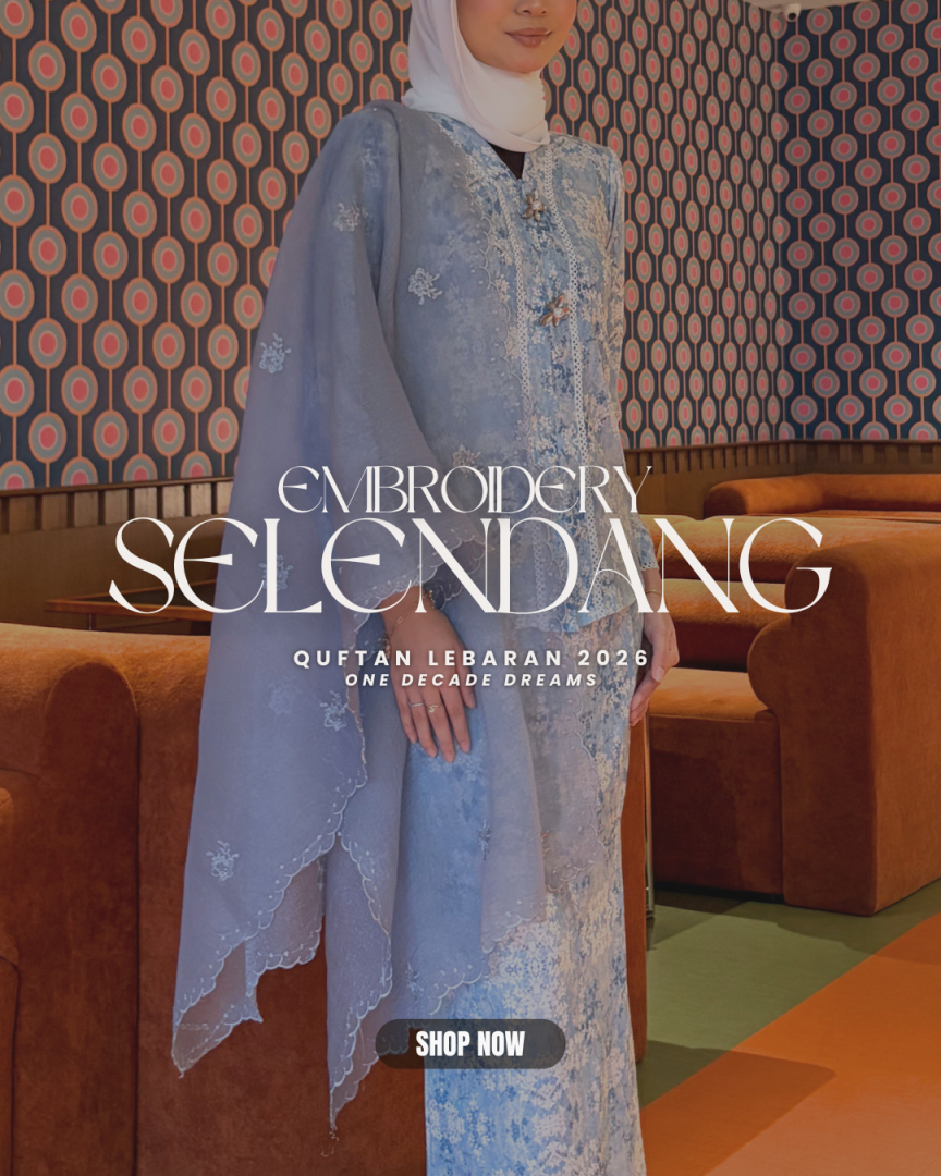 Embroidery Selendang Quftan Lebaran 2026