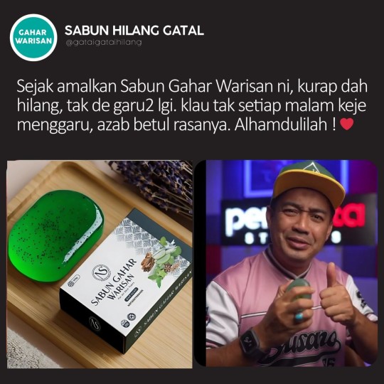 Sabun Gahar Warisan - Hilangkan Gatal, Eczema, Kurap, Kudis Buta & Psoriasis.
