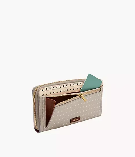 Fossil Logan RFID Zip Around Clutch