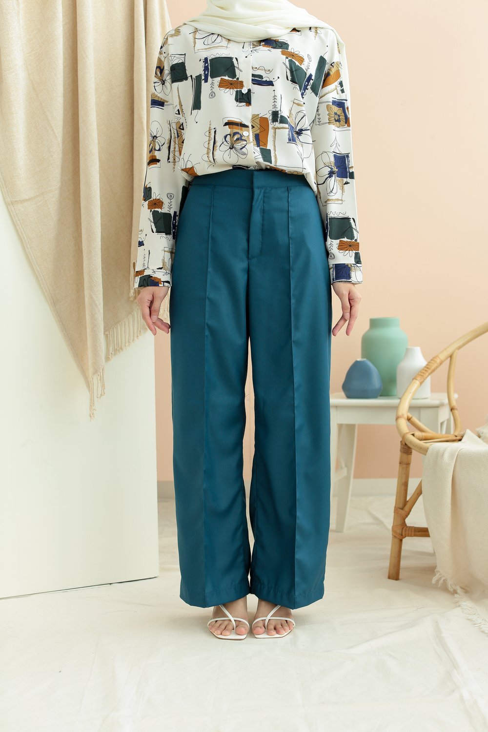 Tabby Pants Teal Blue