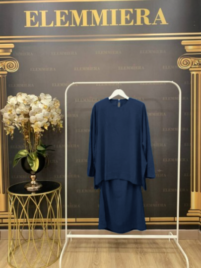 Kurung Kaftan Aina - Dark Blue