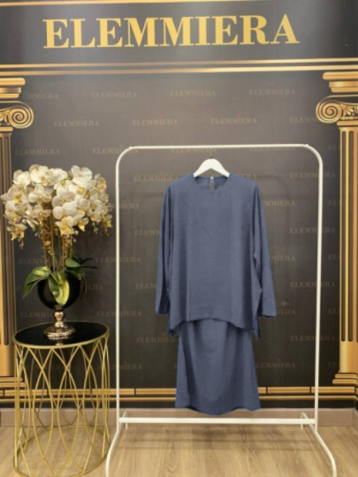 Kurung Kaftan Aina - Dark Grey