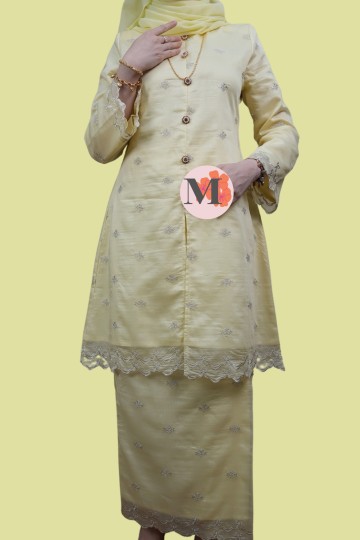 TEJA LÚXE EMBROIDERY ORGANZA SILK  SOFT YELLOW