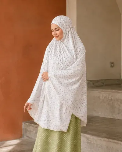 TIA ZALIKHA Telekung Cotton - Khadeja Collection (olive)