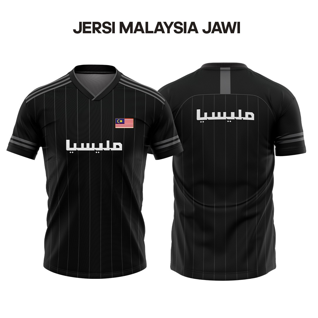 JERSEY MALAYSIA JAWI LENGAN PENDEK HITAM