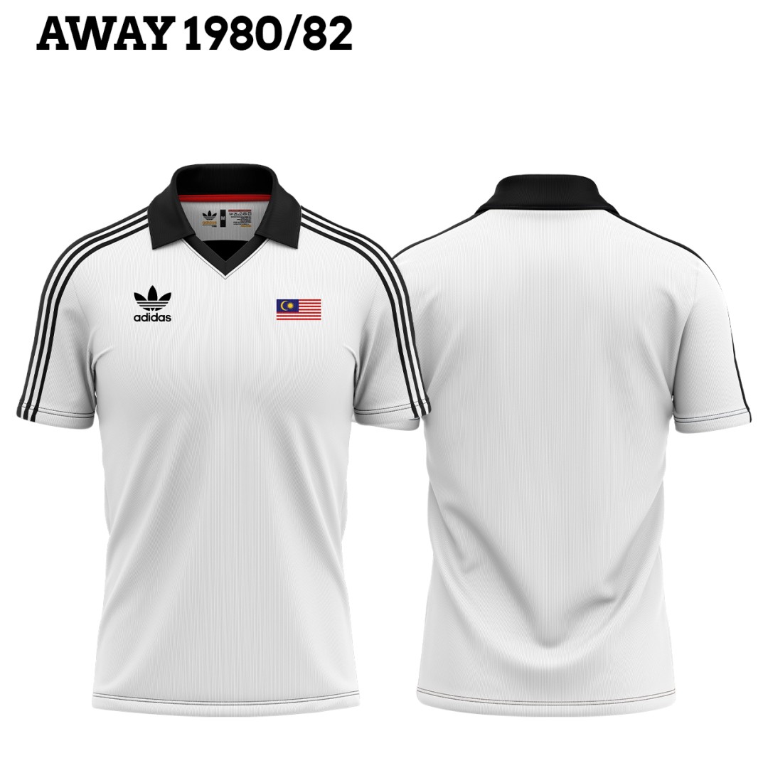 JERSEY  MALAYSIA 1980/82 AWAY LENGAN PENDEK RETRO COLLAR
