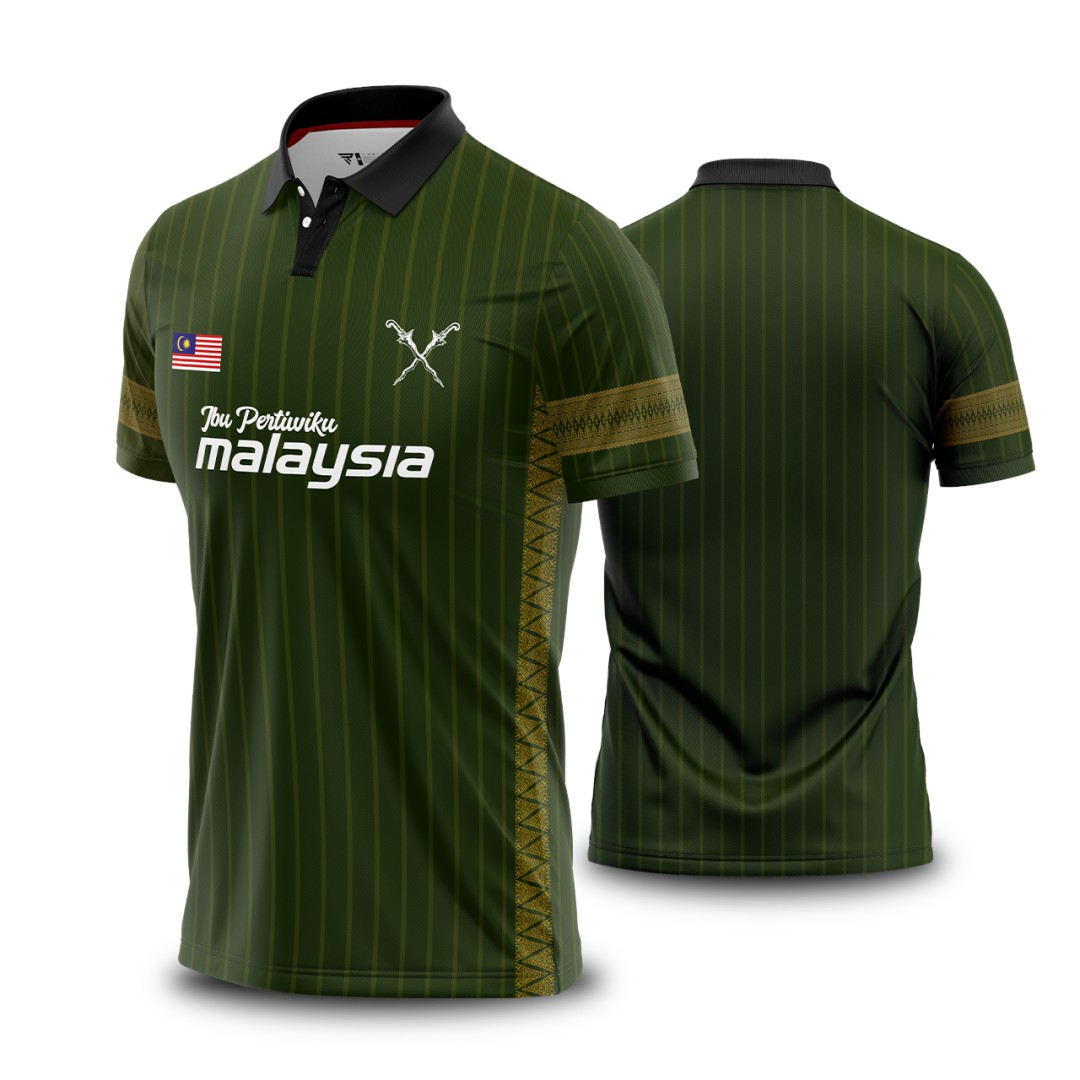 TSHIRT COLLAR EDISI SONGKET HIJAU