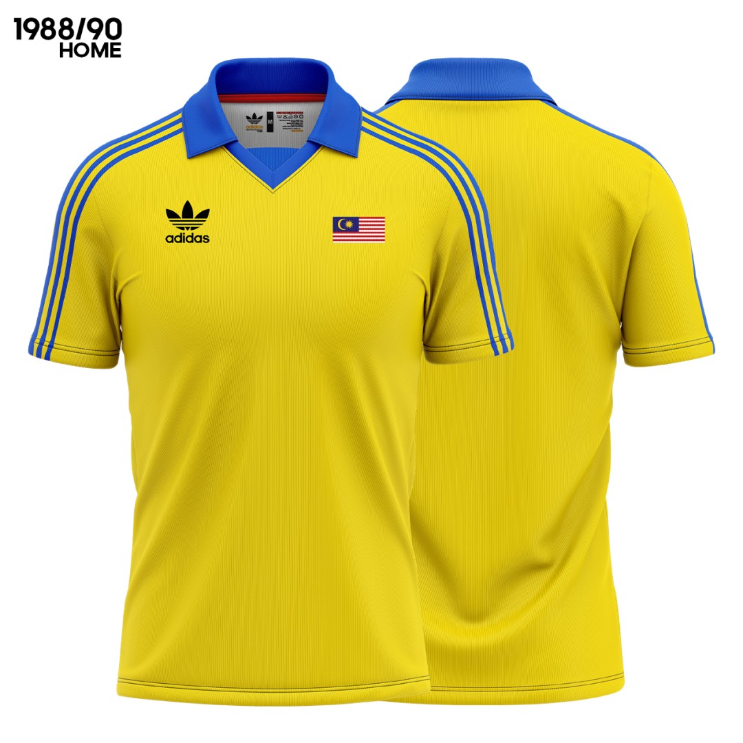 JERSEY  MALAYSIA 1988/90 HOME LENGAN PENDEK RETRO COLLAR