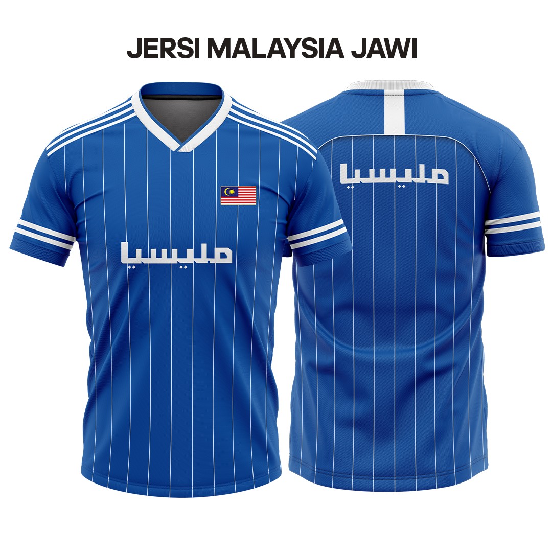JERSEY MALAYSIA JAWI LENGAN PENDEK BIRU