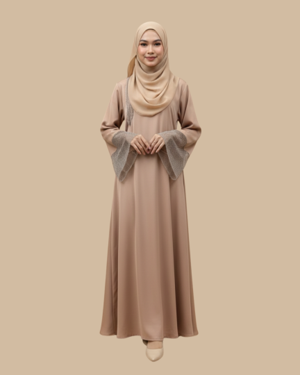 Abaya Qhareena - Nude Brown
