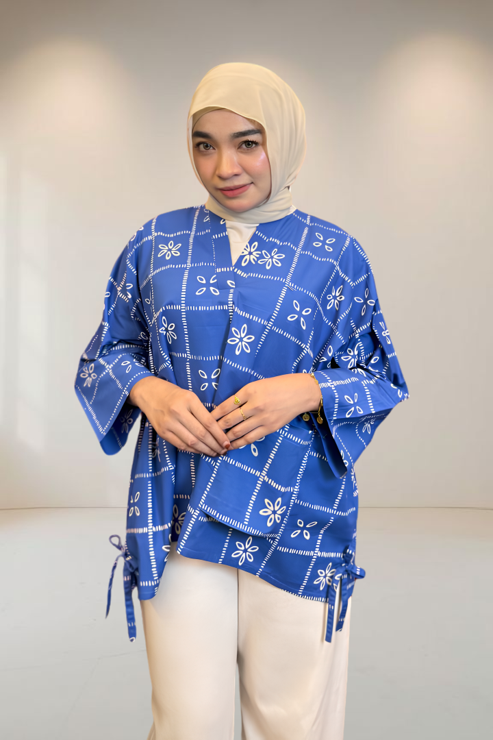 NEW ITEM - BLOUSE BATIK AKSARA BLUE OCEAN [01]