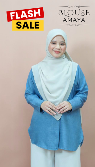 BLOUSE AMAYA MINIMAL IRONLESS MATERIAL COTTON LOLIS SEJUK TAK MUDAH KEDUT