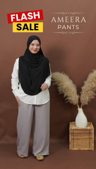 PALAZO MEERA PANTS MATERIAL SEJUK TAK MUDAH KEDUT SELESA UNTUK TRAVEL
