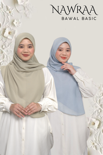 ( COMBO 2 ) B50 BAWAL NAWRAA MATERIAL PREMIUM COTTON VOILE CURVE YANG SEJUK DAN RINGAN