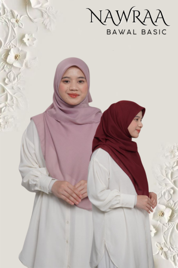 ( COMBO 2 ) B55 BAWAL NAWRAA MATERIAL PREMIUM COTTON VOILE CURVE YANG SEJUK DAN RINGAN