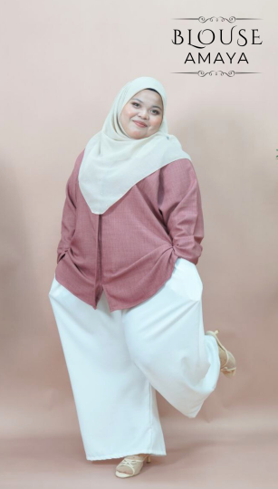 BLOUSE AMAYA MINIMAL IRONLESS MATERIAL COTTON LOLIS SEJUK TAK MUDAH KEDUT