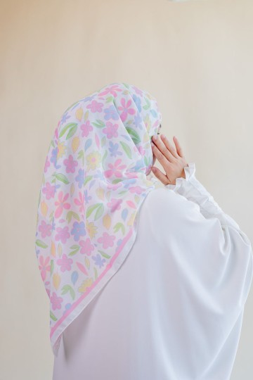 Bawal Printed Bidang 50 (Pure White)