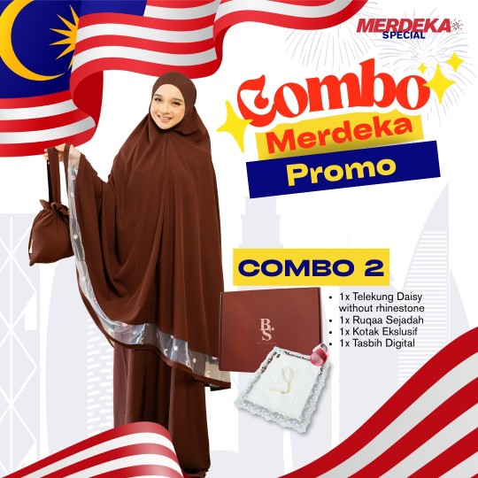 COMBO MERDEKA SPECIAL - Telekung Daisy Mini Sejadah Dan Tasbih Digital